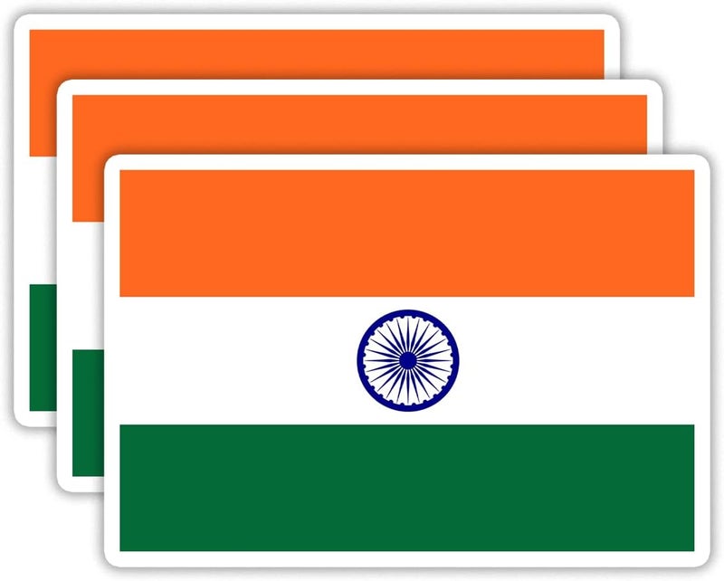 EMMACELA (3PCS) India Flag stickers, Countries Flag Stickers - Waterproof Vinyl Decals For Laptops, Tumblers, Water Bottles, Books, Scrapbooks, Size 3 x 2 Inch - Image 1